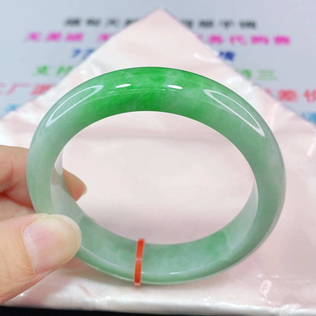 未镶嵌手镯翡翠53.6圈口正圈