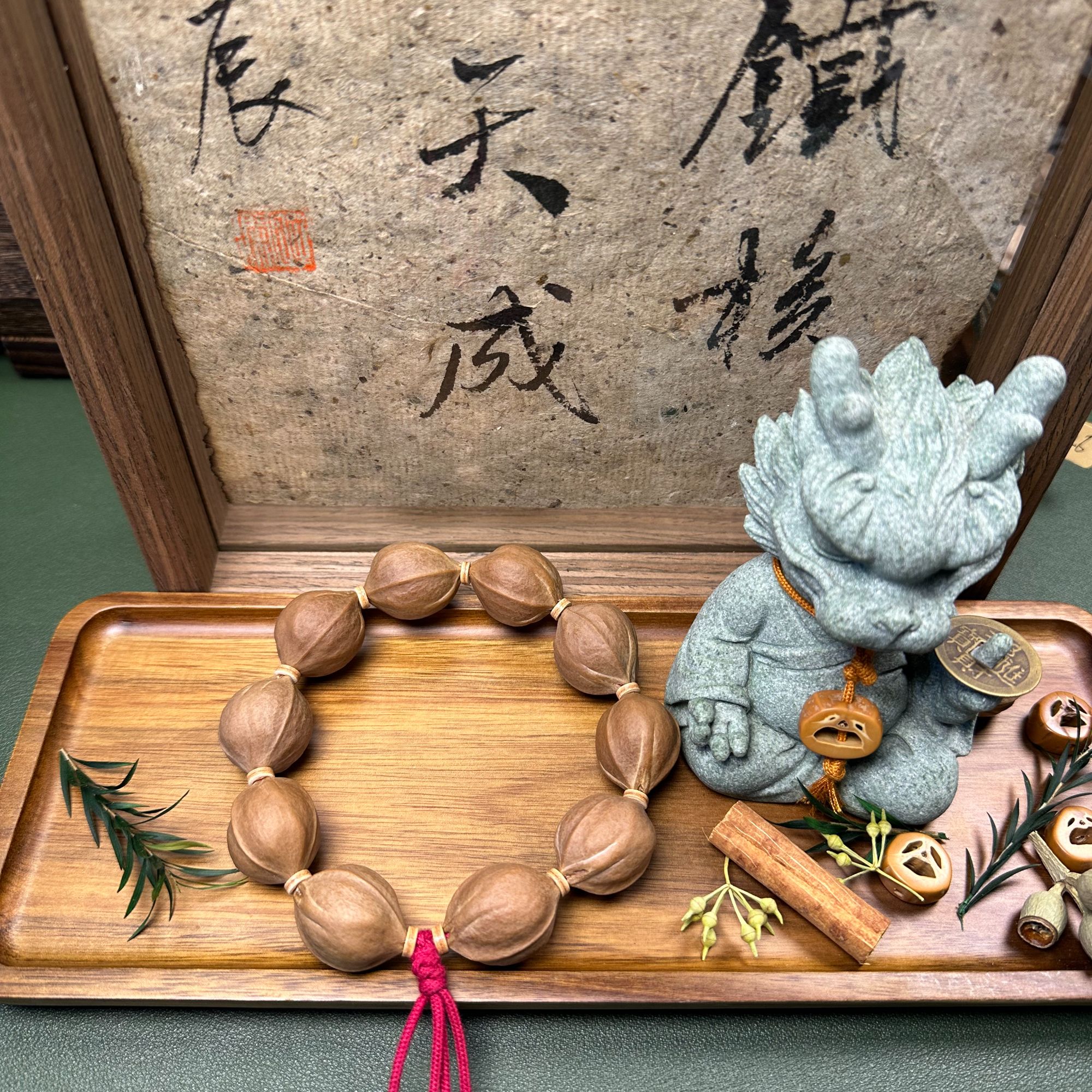 龙辰梅林铁核21*26三花鲨鱼背原皮橄榄核素串