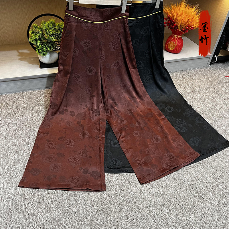 【69176】新中式中国风国潮时尚女装设计师版高级感女士提花裤