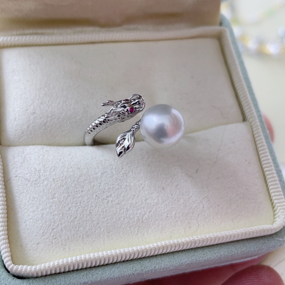 海水珍珠戒指银S925镶嵌