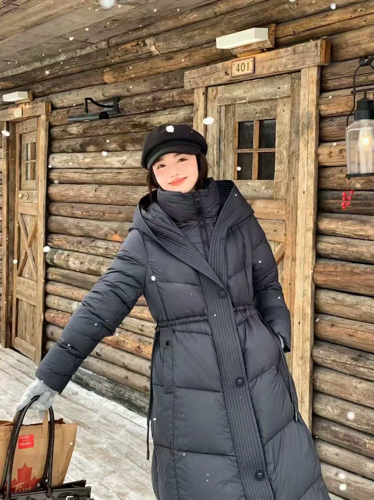 潮流连帽韩版中长款加厚加厚长款女中长款