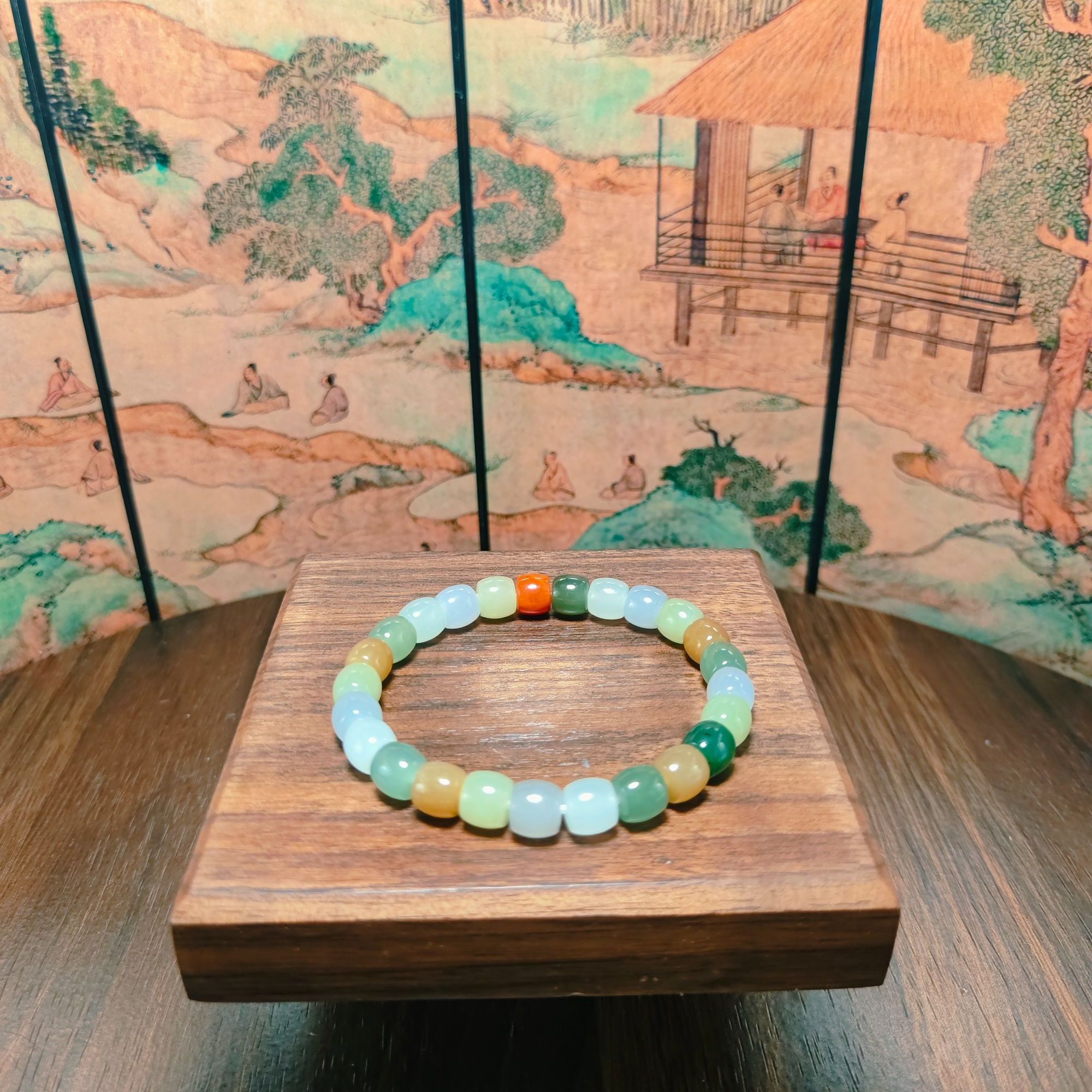 X和田玉多宝桶珠手串（卡8）1839