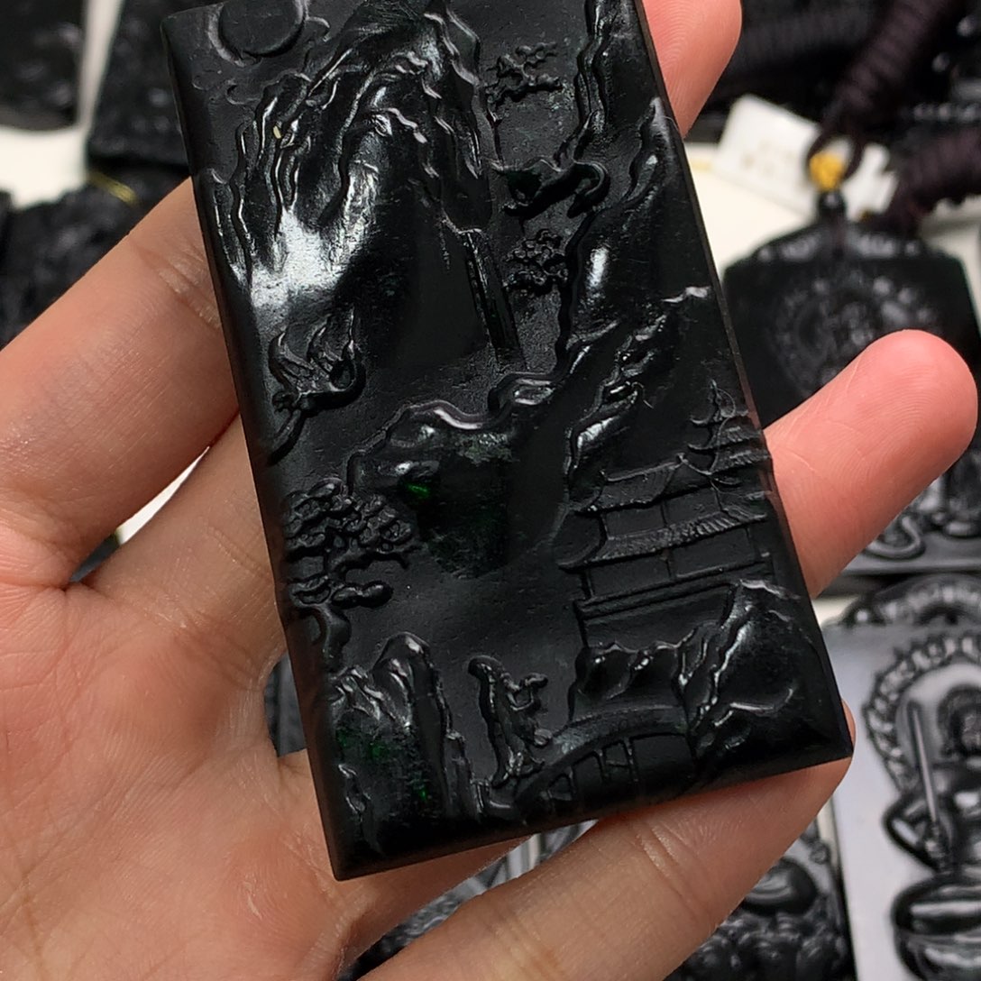 天然a货钢琴黑挂件