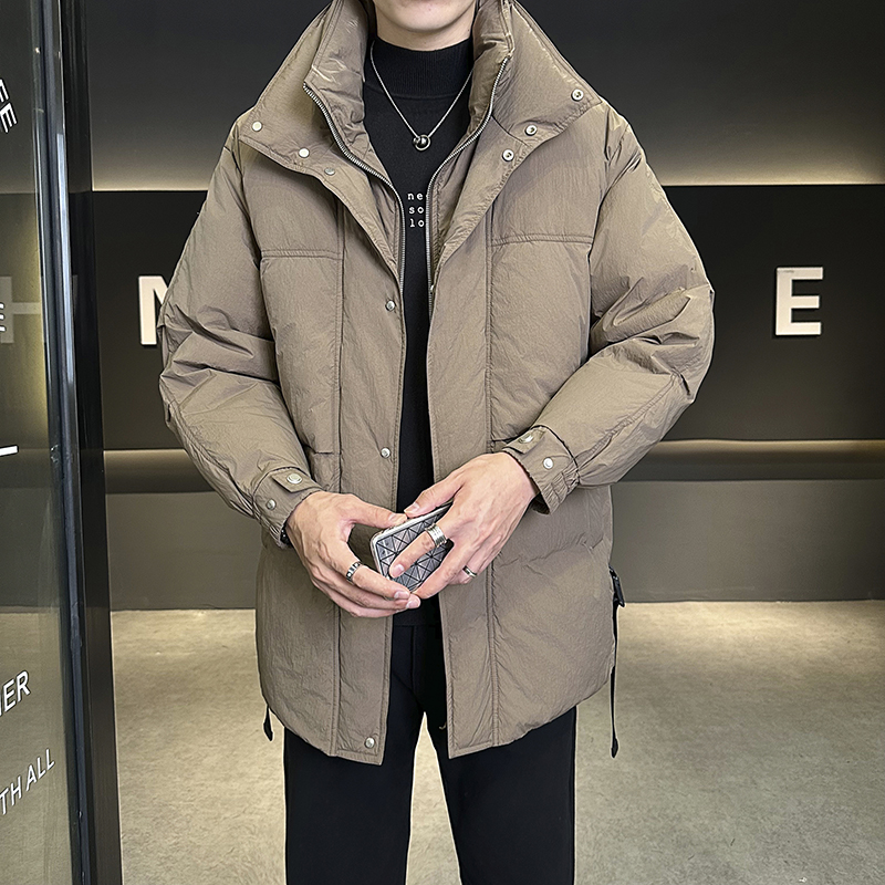 北面腰果花高级感羽绒服男中长款冬季新款加厚保暖时尚潮流青年休