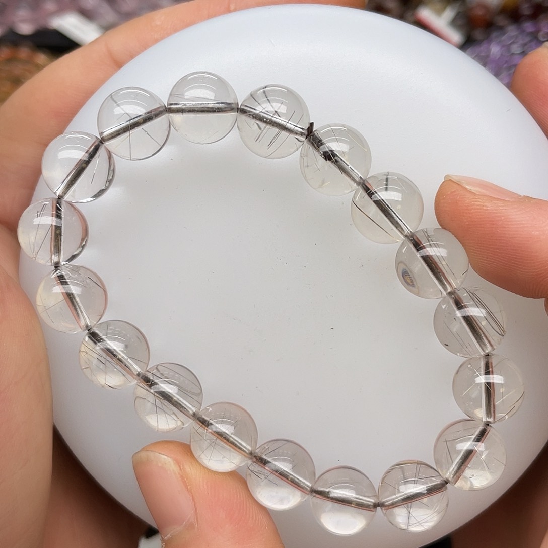 水晶手链未镶嵌银针银发晶11.1