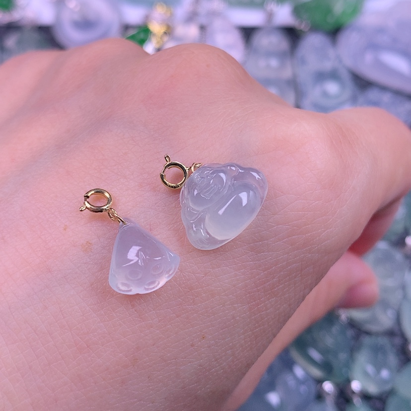 【闪购商品】翡翠18K金镶嵌颈饰天然缅甸翡翠