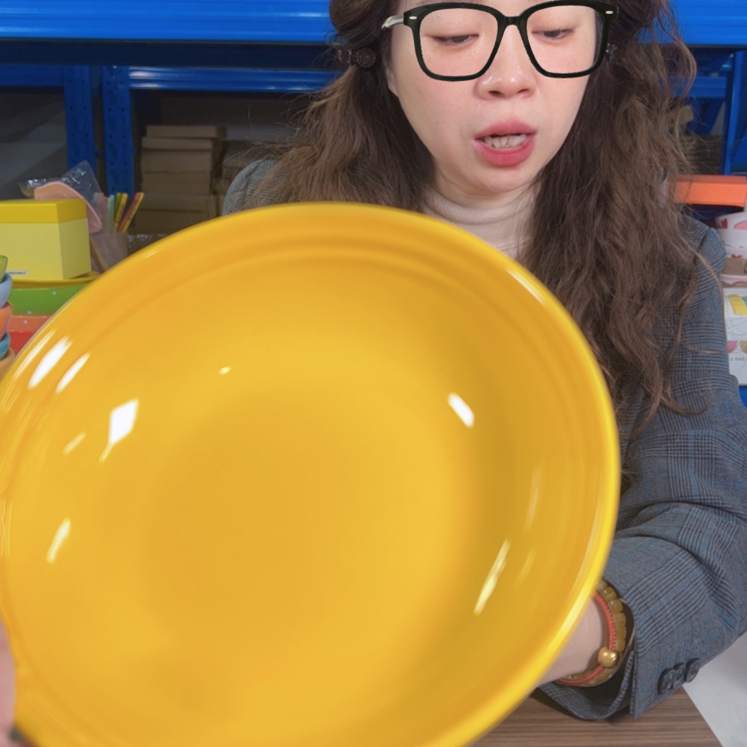 陶瓷落日黄燕麦碗