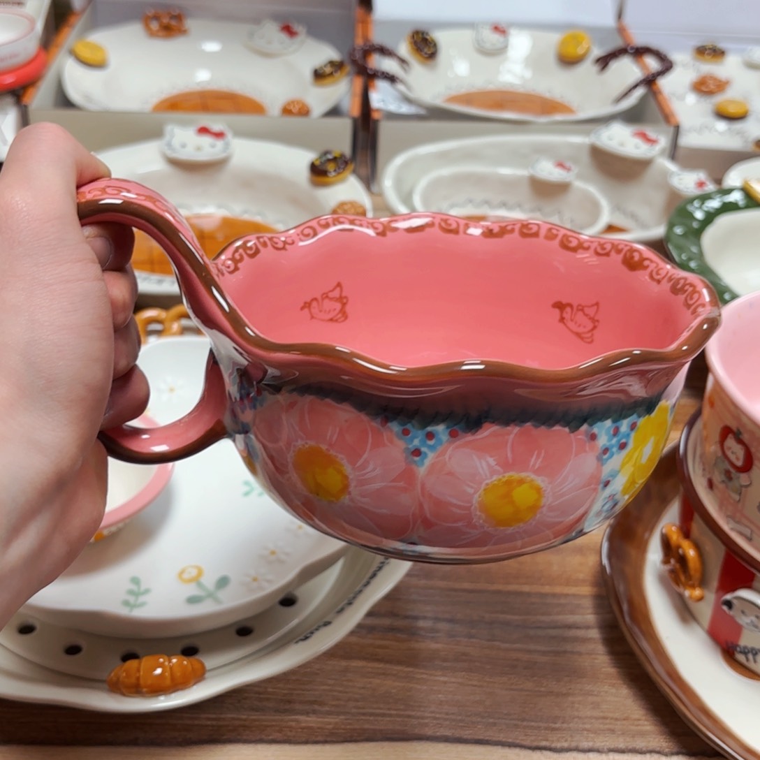 白瓷西里西亚六寸曲把碗