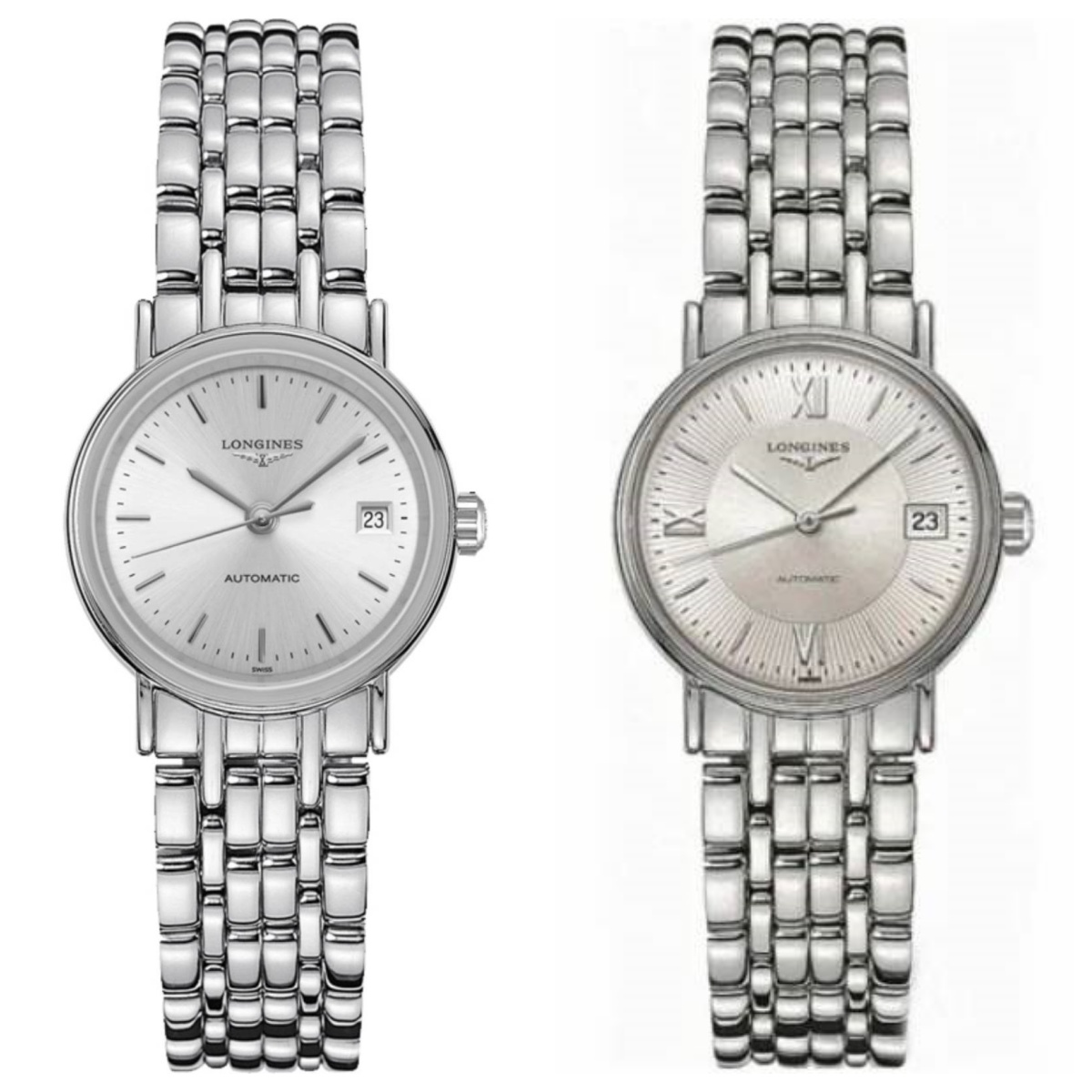 99新 Longines/浪琴 瑰丽321/机械/灰盘条丁/表径25.5mm/女士腕表