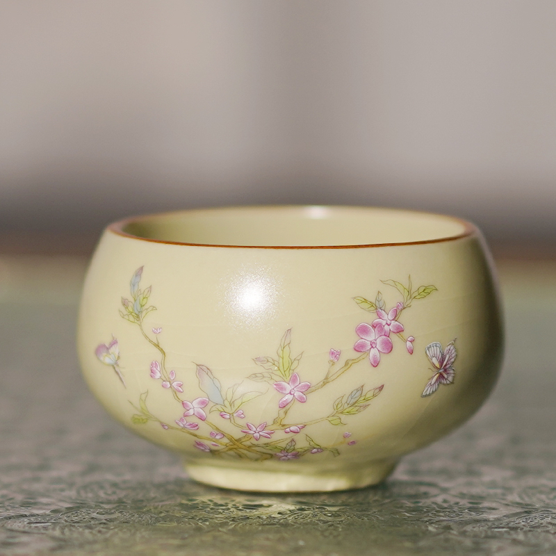 小罗汉紫藤花茶杯开片65毫升