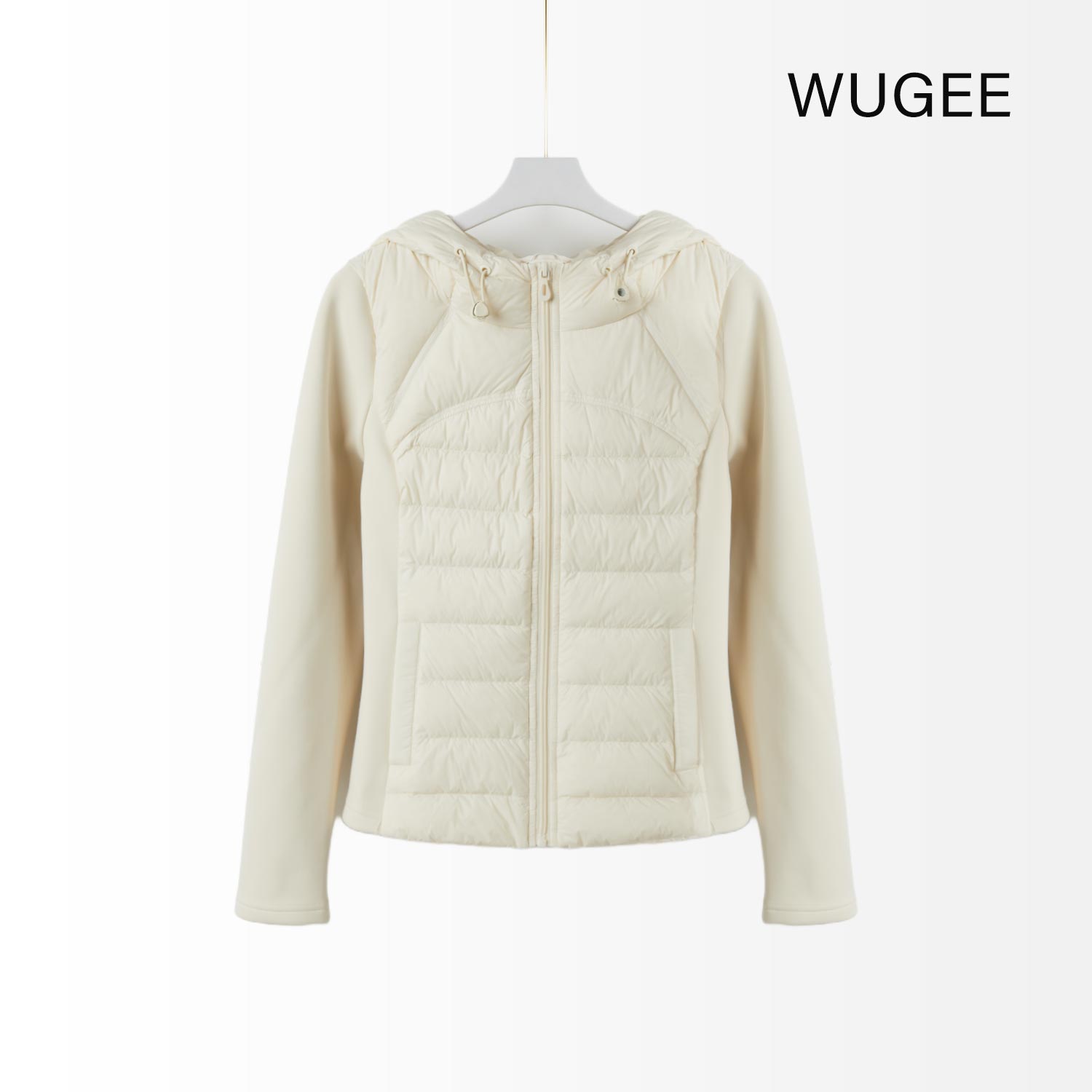 【WUGEE】设计师款拼接羽绒服女款百搭休闲连帽轻薄保暖秋冬羽绒服