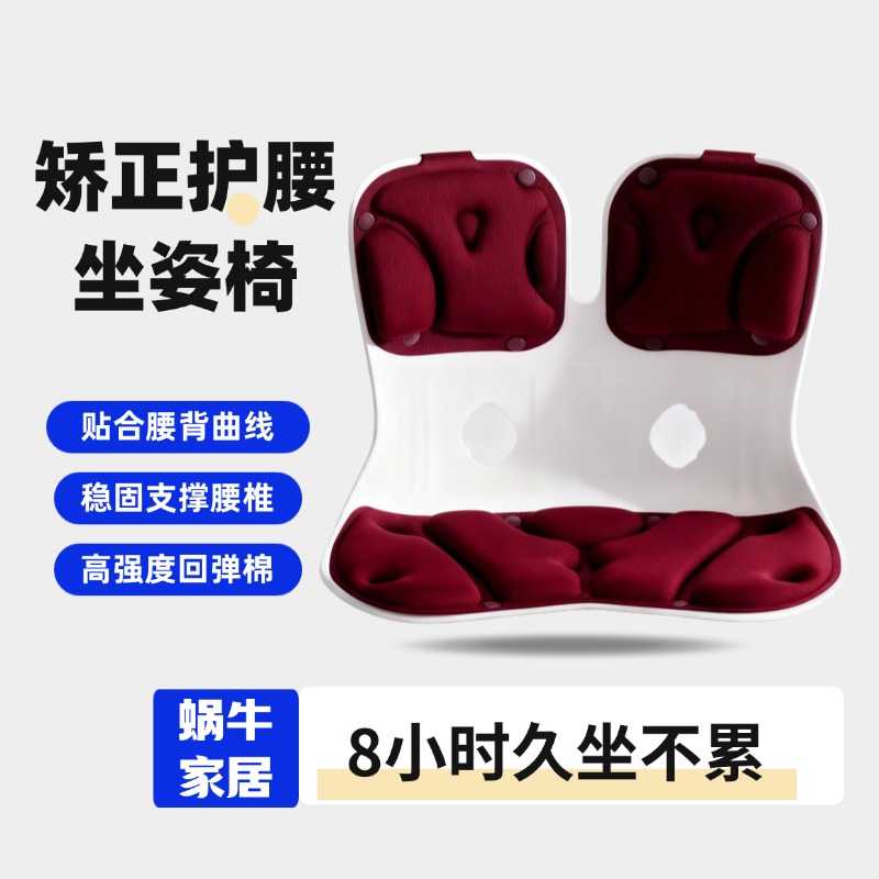 【网红同款】蜗牛护腰垫坐垫坐姿椅人体工学靠垫59加大靠背垫护腰