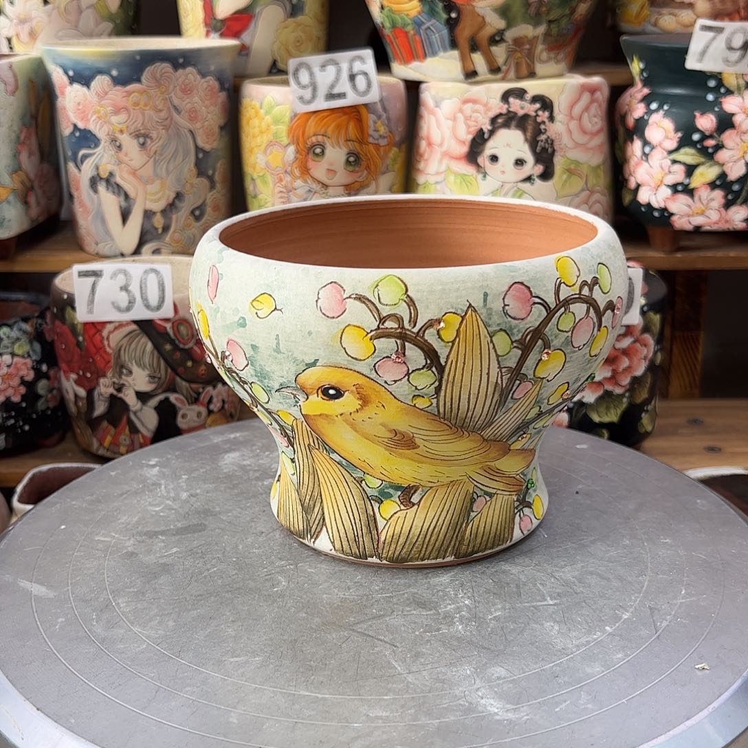 景德镇炫彩手绘口14高12.5