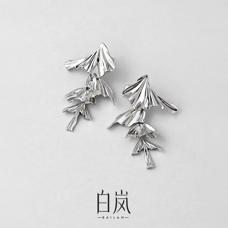 925银耳饰 白岚知鱼耳钉女925银轻奢耳饰2025年新款小众潮ED3969