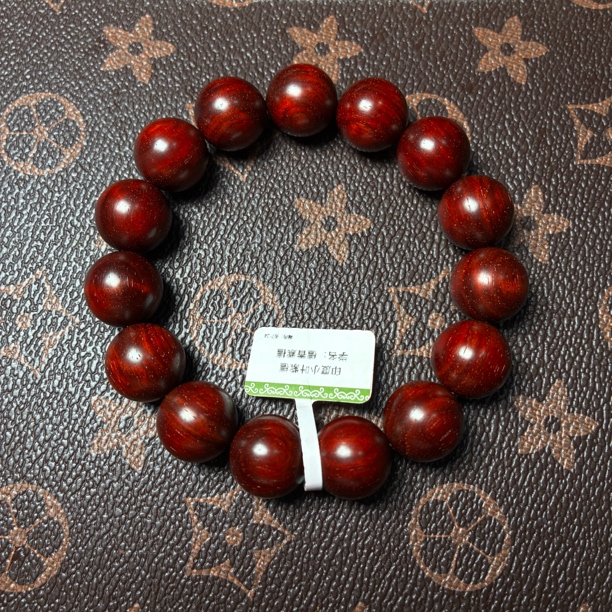 无胶无蜡无科技原汁原味泥料高密鱼鳞底印度小叶紫檀1.5手串