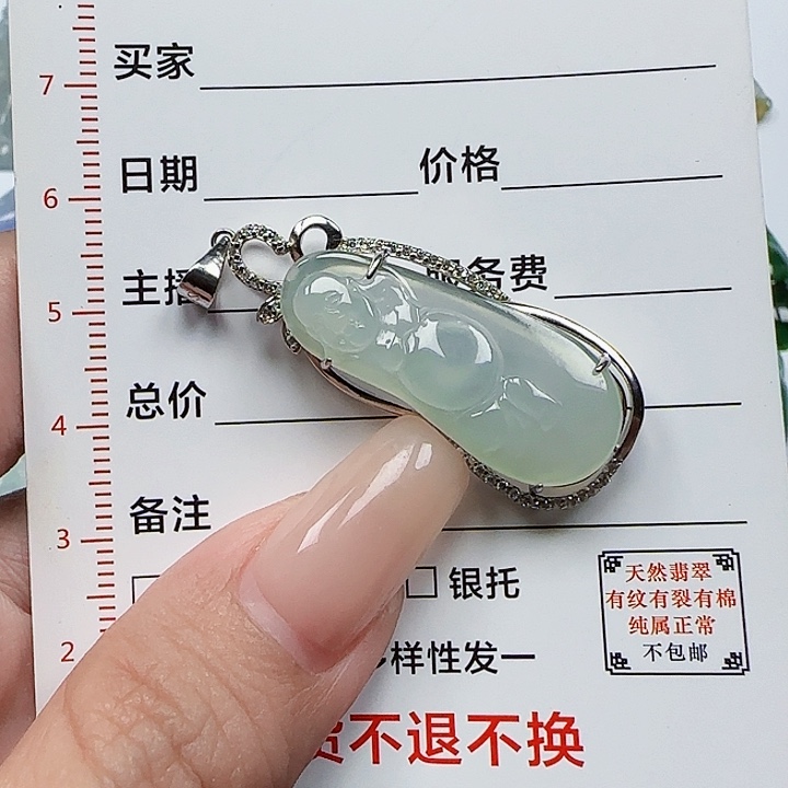 翡翠颈饰银S925镶嵌天然