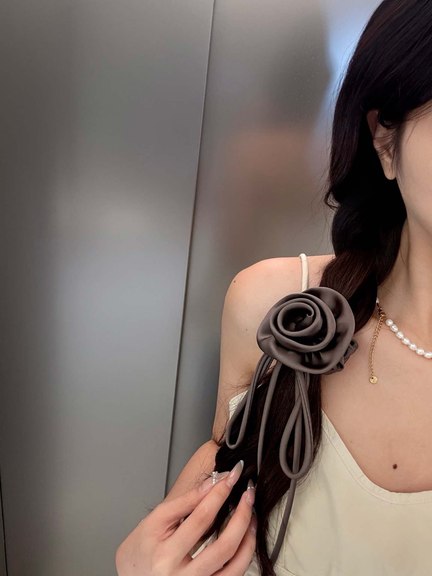 油条｜YOUTIAO 韩版缎面飘带玫瑰发圈丸子头马尾扎发皮筋头绳发绳