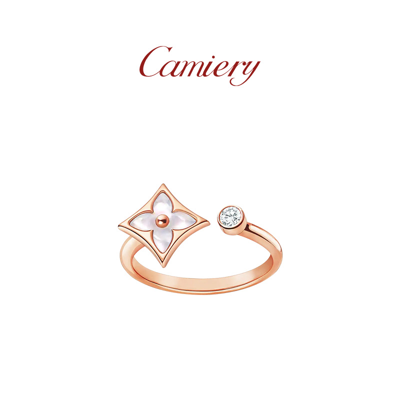 CAMIERY/卡美瑞 时尚轻奢老花戒指气质小众