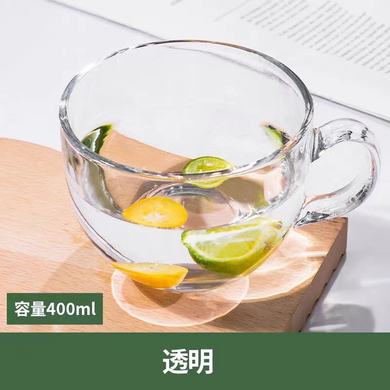 茶色玻璃杯早餐燕麦杯大容量水杯女夏高颜值杯子家用咖啡杯带