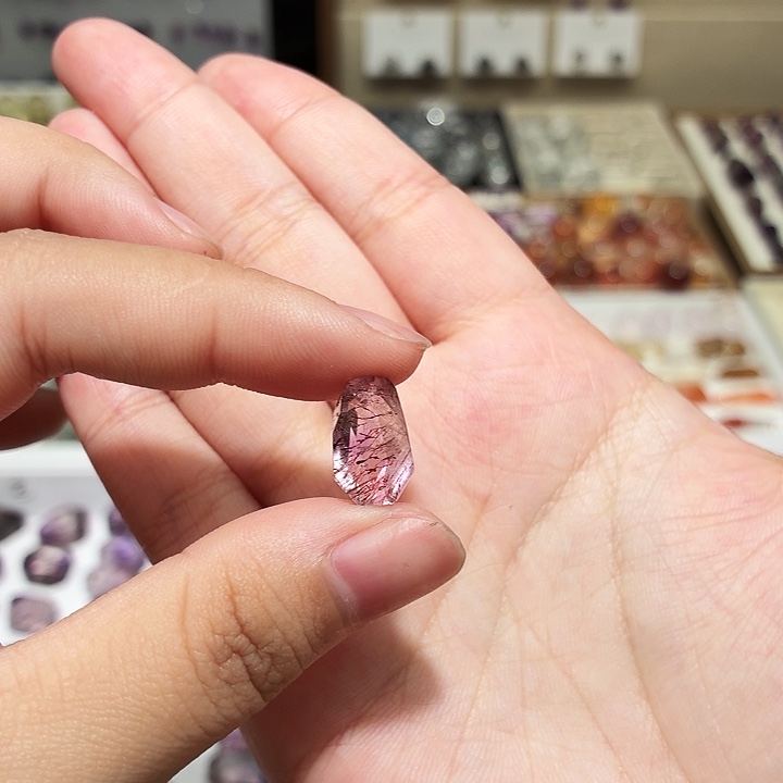 水晶吊坠(不含链)未镶嵌紫超七 随形 打孔定制不退换