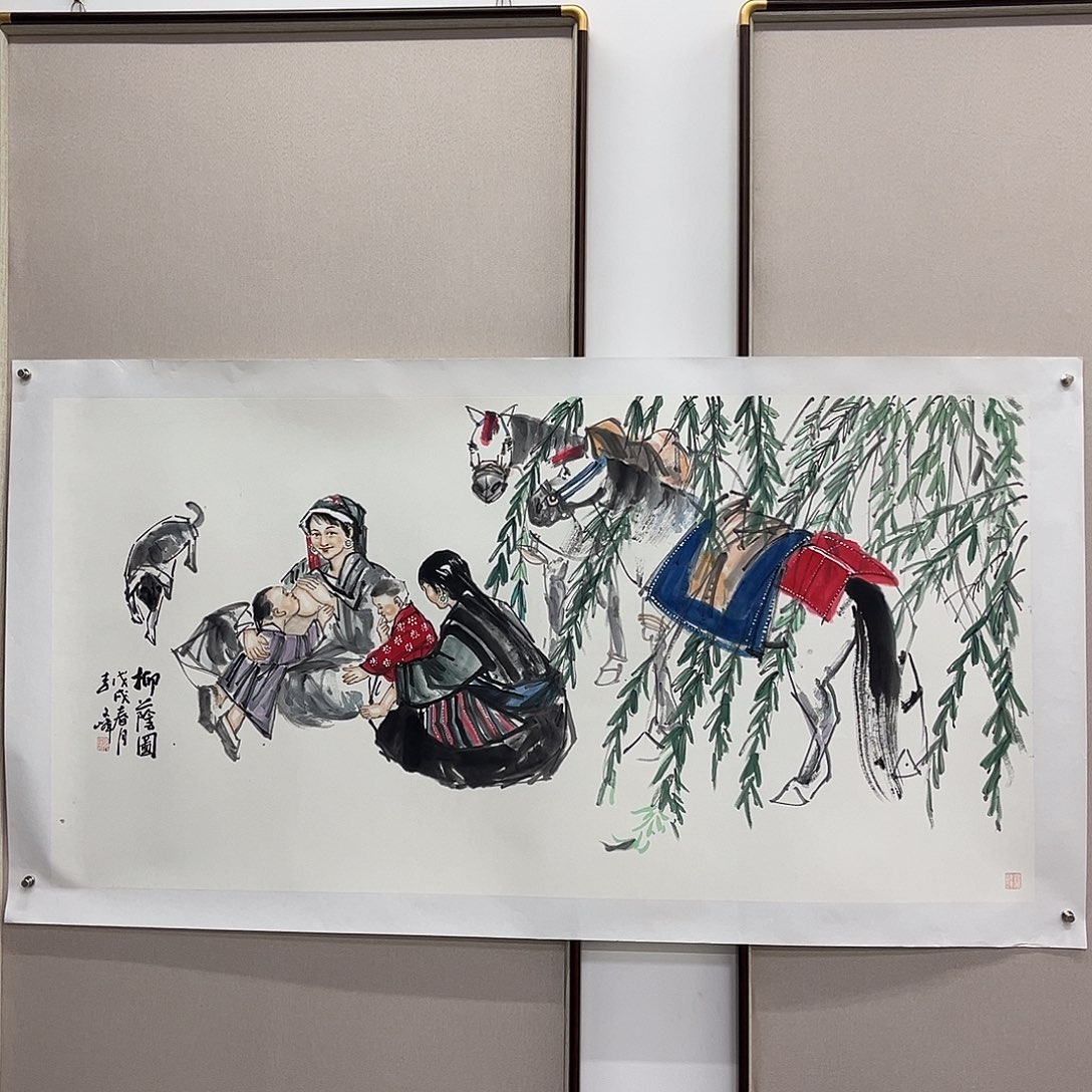 国画艺术家真人手绘