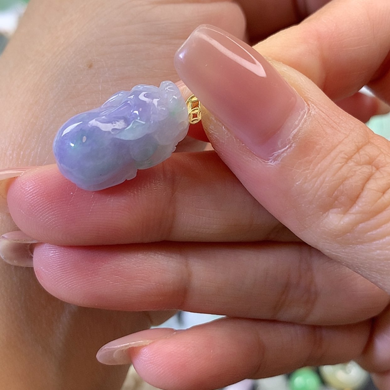 【闪购商品】翡翠吊坠(赠链)18K金镶嵌