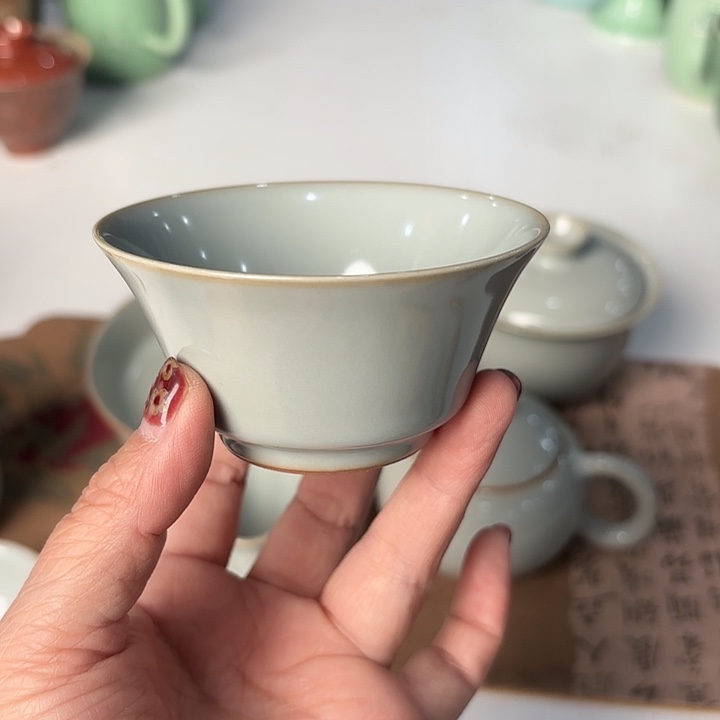 龙泉云间青瓷小米茶器