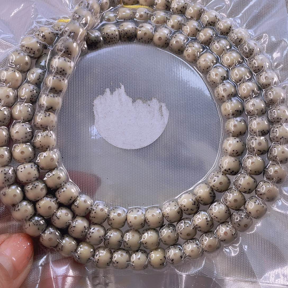 星月菩提手串石玉料糯冰大眼睛尺寸8/7