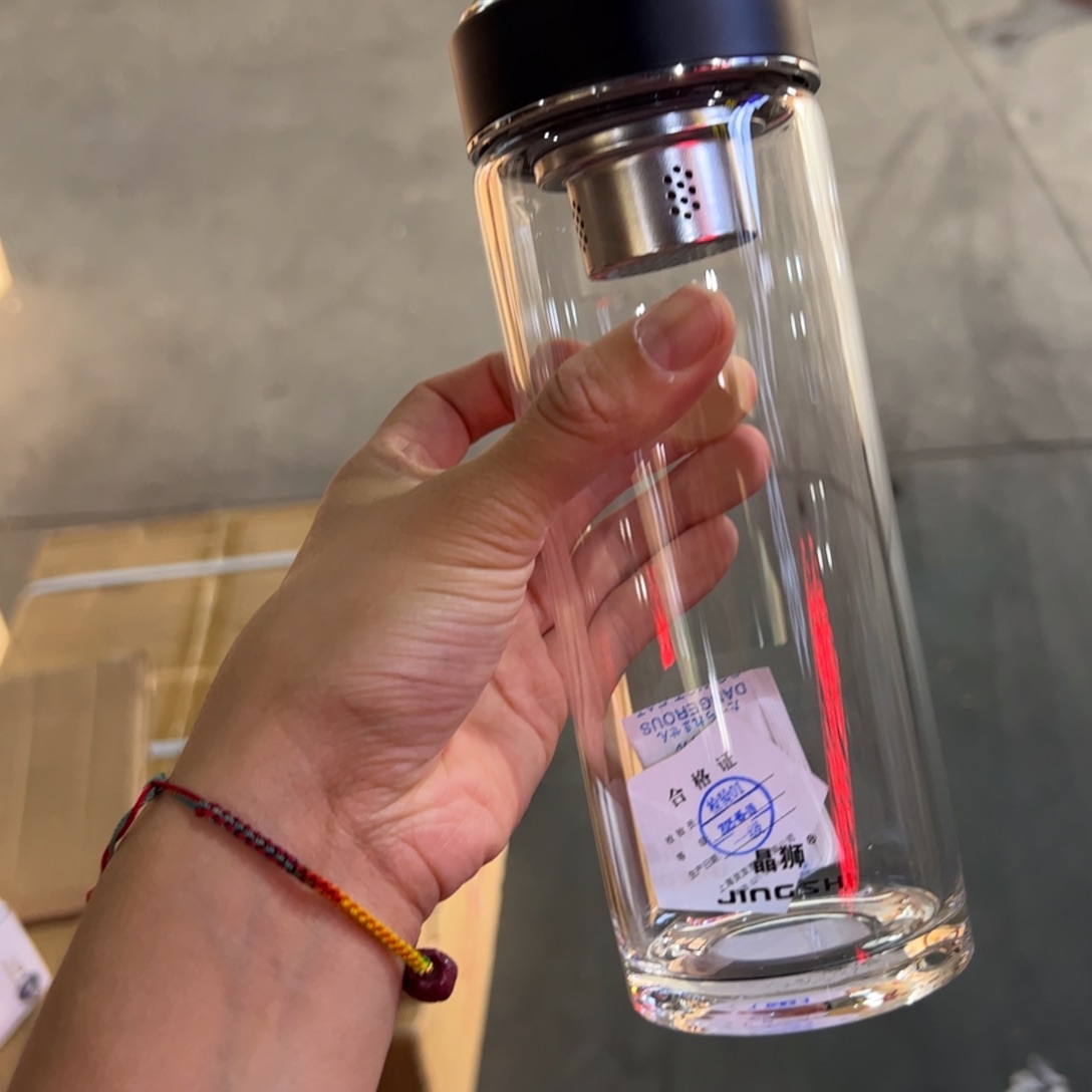 晶石单层烫手玻璃杯500哑光黑色玻璃杯