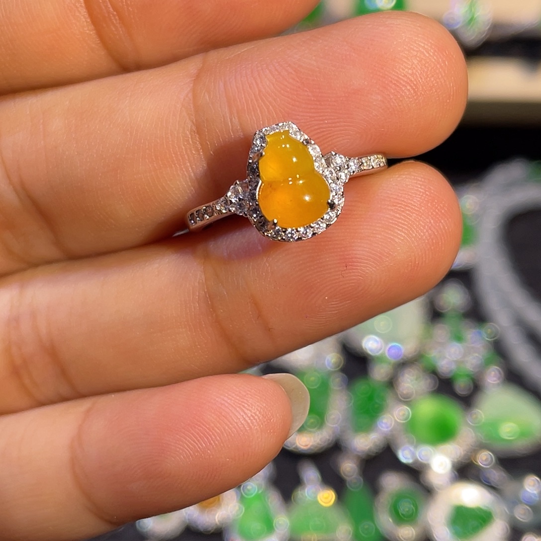 翡翠银S925镶嵌戒指