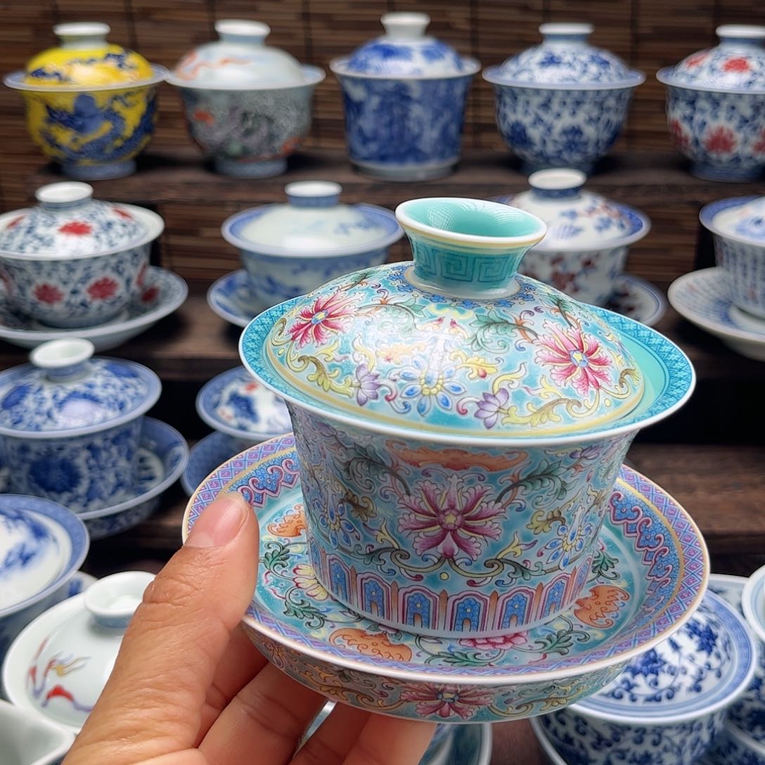 景德镇陶瓷三才盖碗