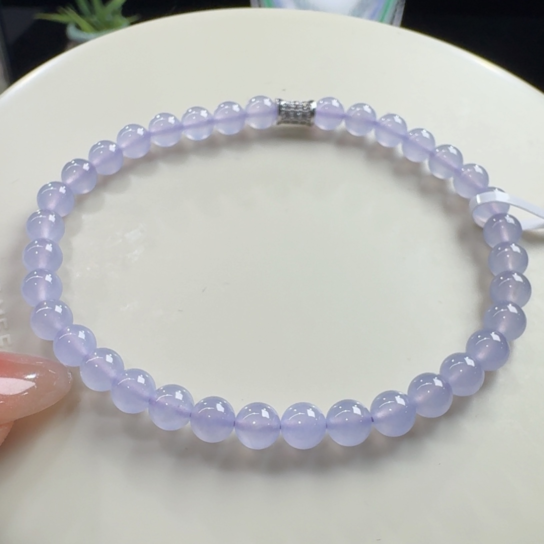 未镶嵌手串翡翠高冰果冻仙粉紫卡5.1