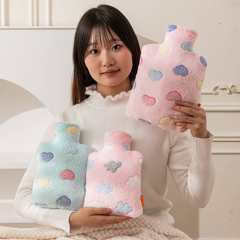 透明大号热水袋注水加厚防爆小清新毛绒暖床暖被窝捂脚专用暖水袋