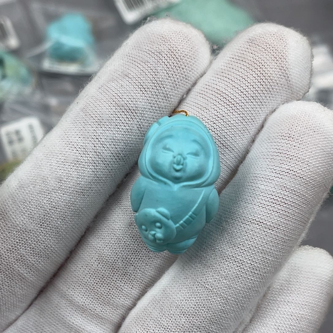 绿松石未镶嵌整身嘟嘟