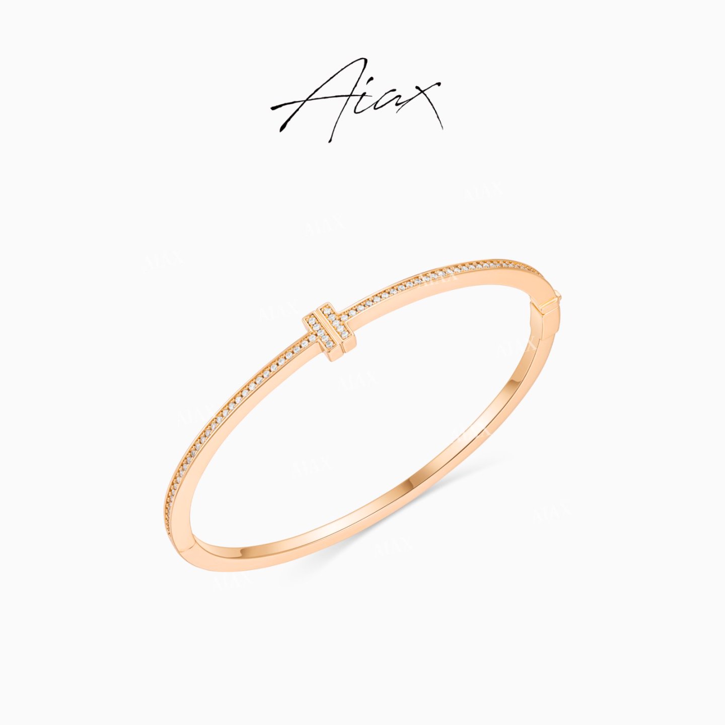 AIAX 双十一时尚百搭经典女生饰品高级轻奢风双T手镯TSS7968