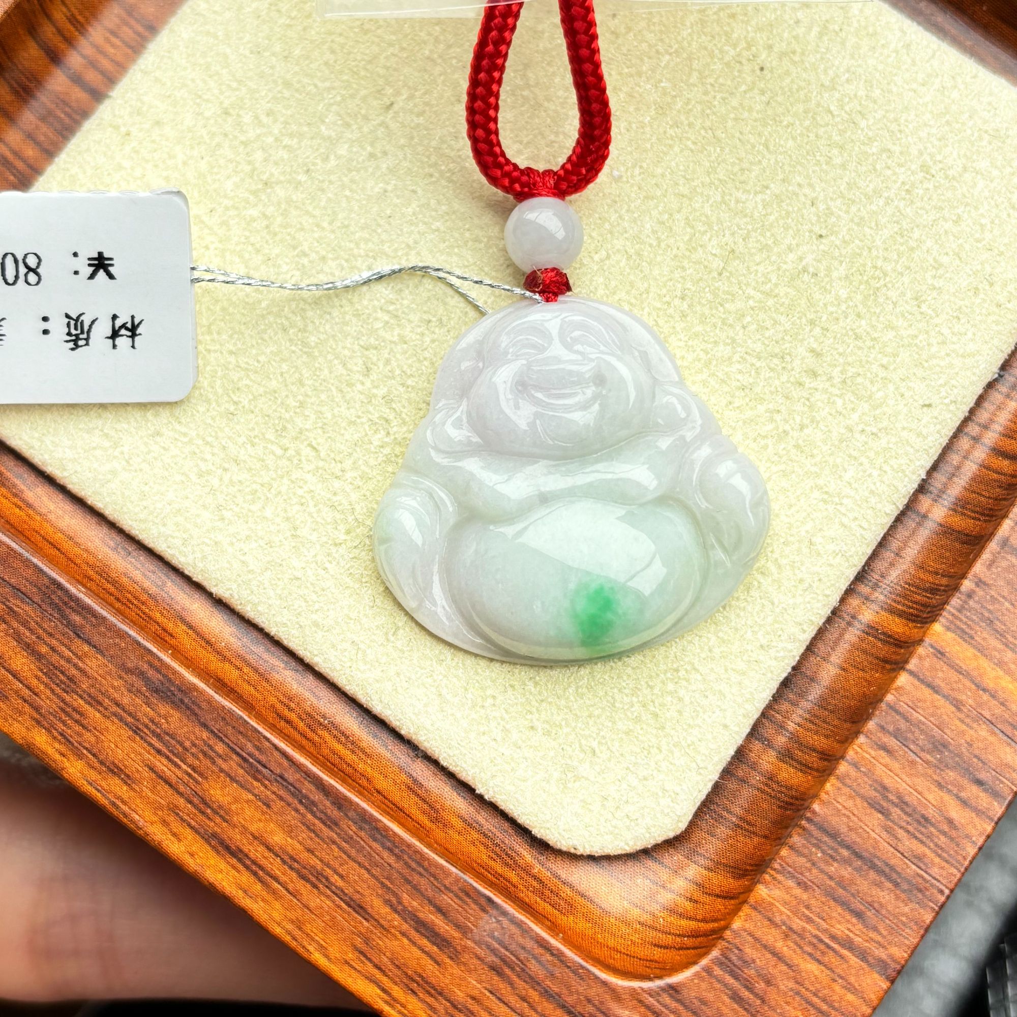 天然缅甸A货翡翠飘绿佛公