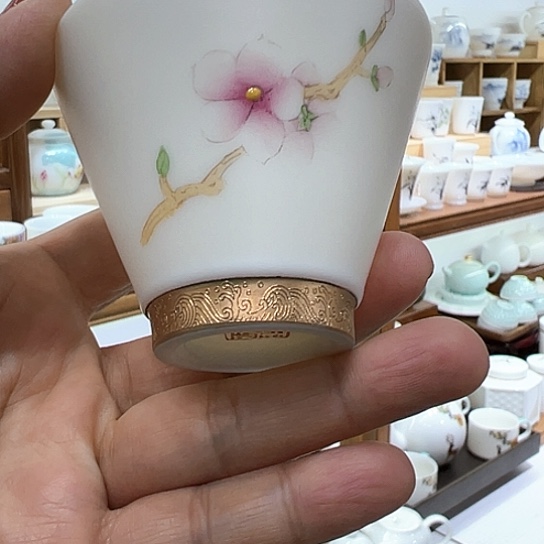 杯子羊脂玉手绘作品