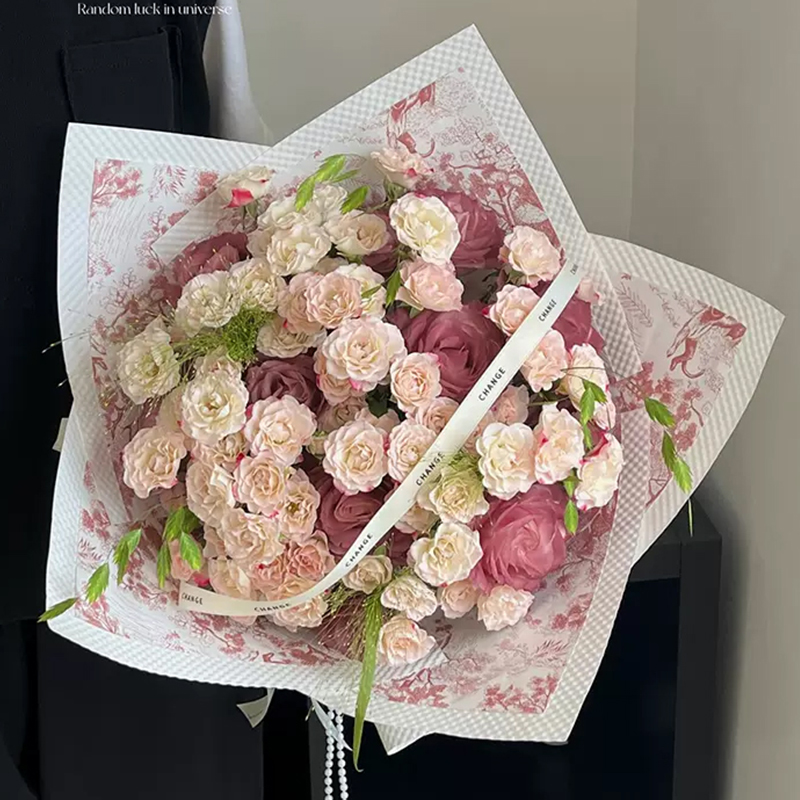【绿萝】新款欧式复古印花纸鲜花花束包装纸花店花艺资材