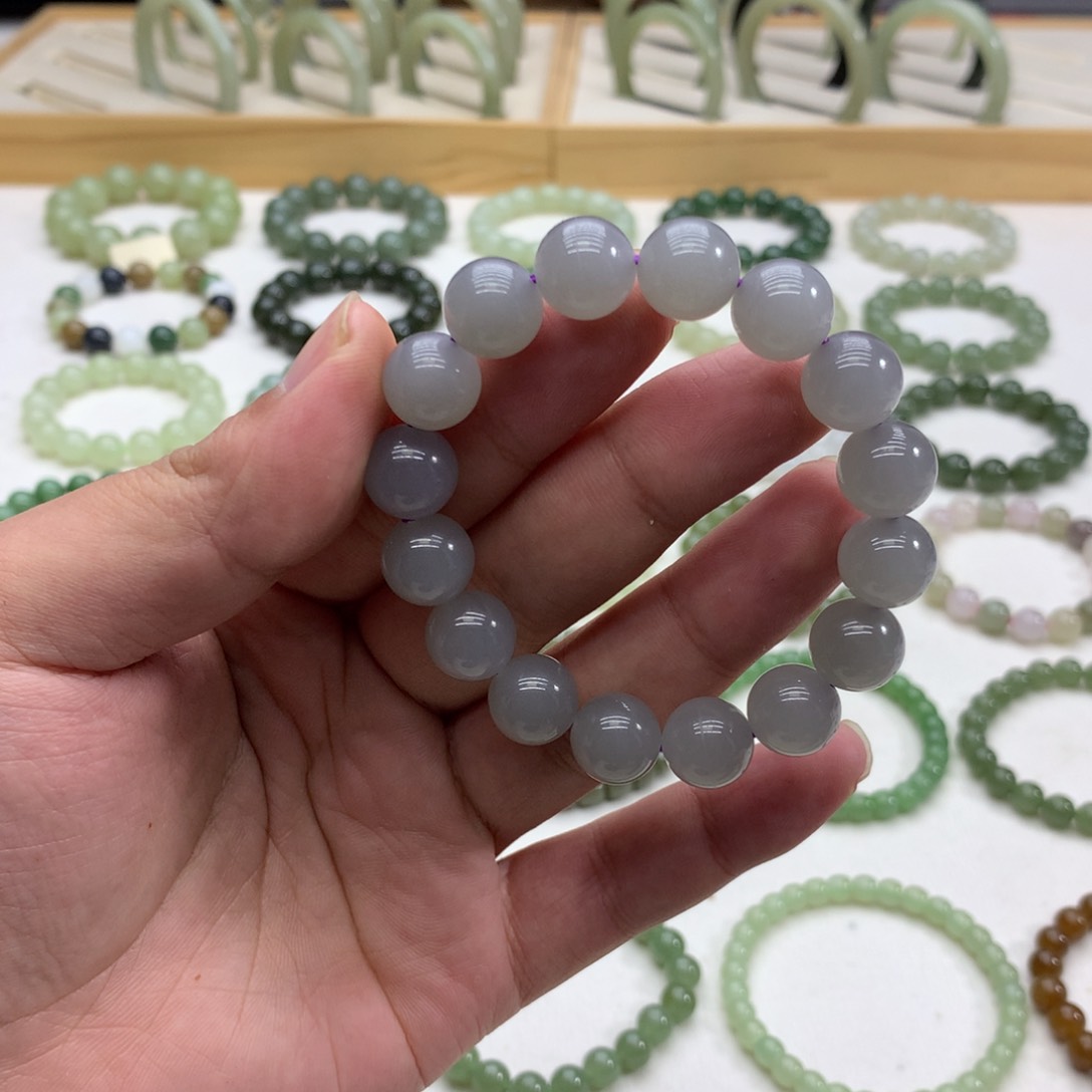 和田玉手串（冰烟紫11.8）未镶嵌