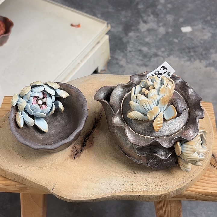 随***子山泉造物手工制作柴烧983一套