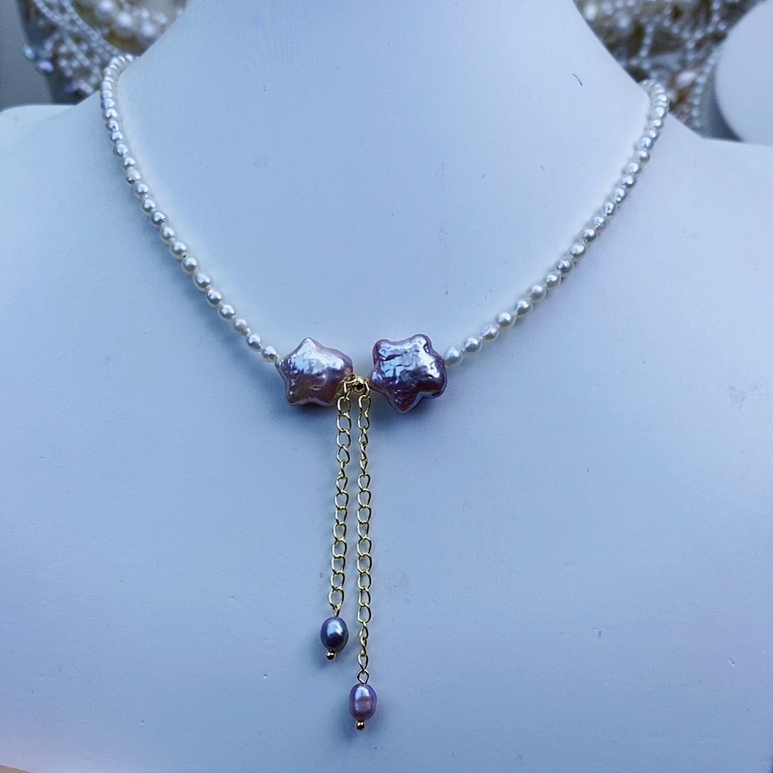 淡水珍珠颈饰银S925镶嵌