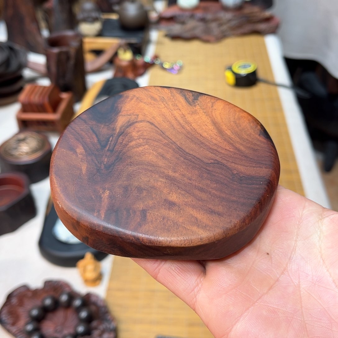 缅甸花梨壶承杯垫底座