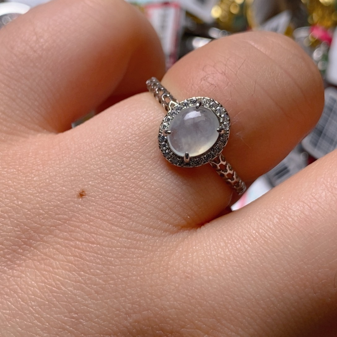 银S925镶嵌戒指翡翠百内无证书