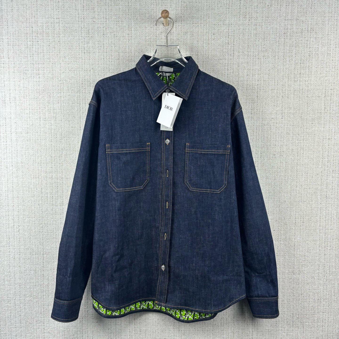 未使用 DIOR/迪奥 内里满印老花牛仔夹克/尺码42/编号9407