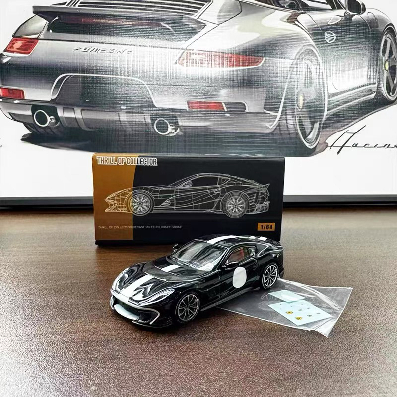 TOC 1:64 toc 富美跃马812 前置V12合金跑车模型摆件-黑色