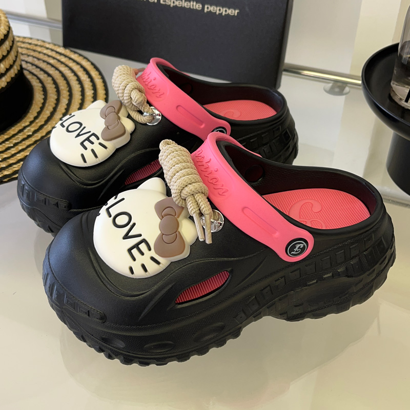 厚底增高洞洞鞋女款2025新款爆款夏季外穿防滑居家外穿软底拖鞋女