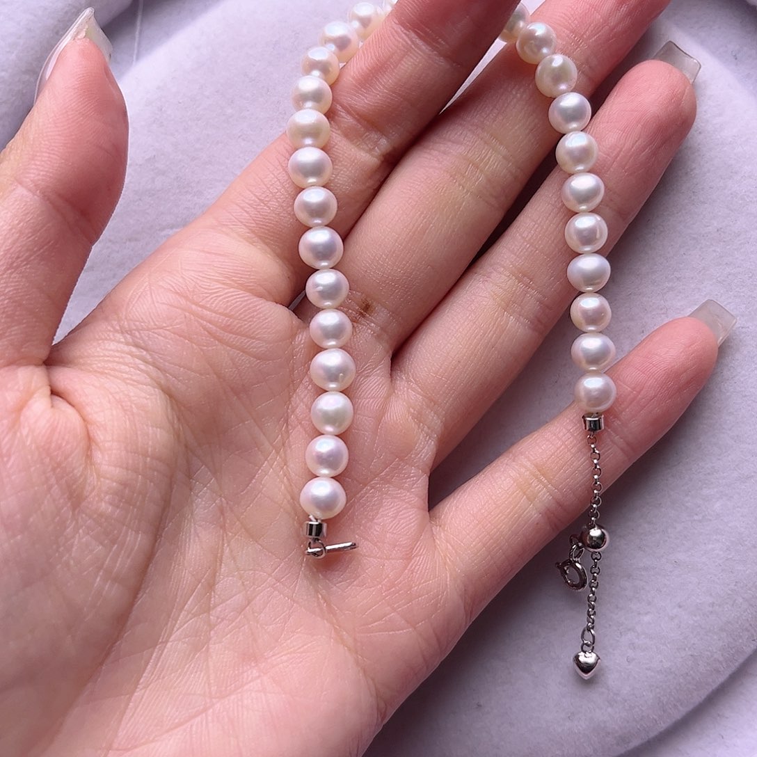 淡水珍珠项链银S925镶嵌