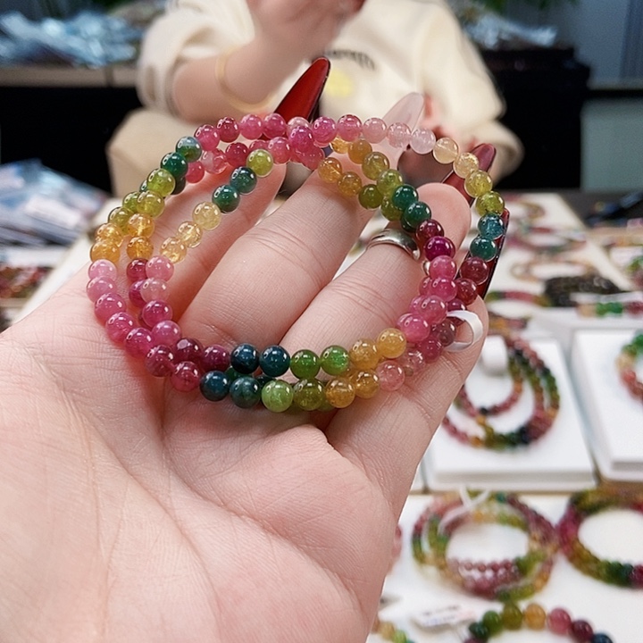 碧玺手链未镶嵌G2090三圈颜色微差发1