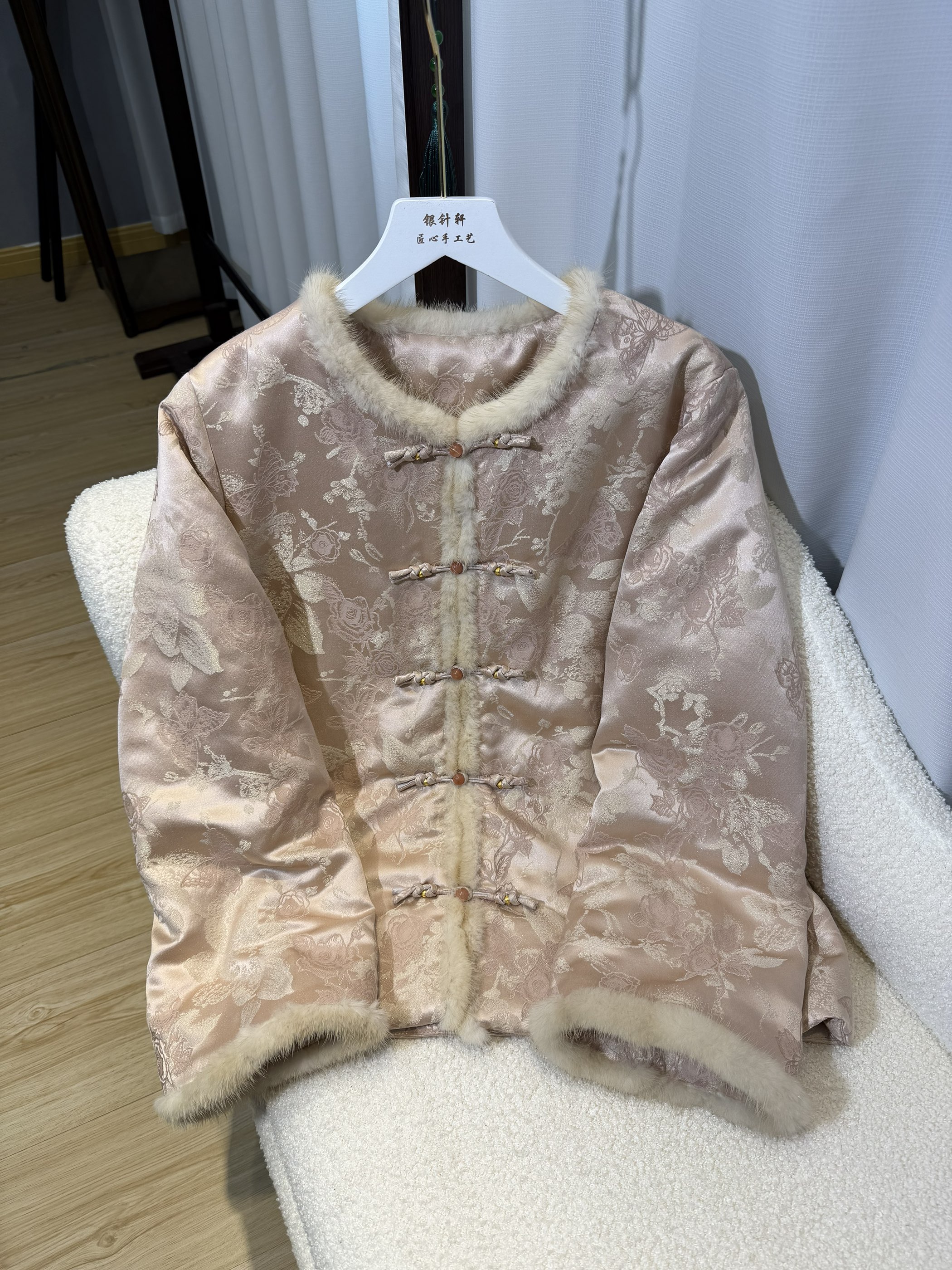 （已开价）直襟厚款常规款长袖提花上衣新中式棉上衣