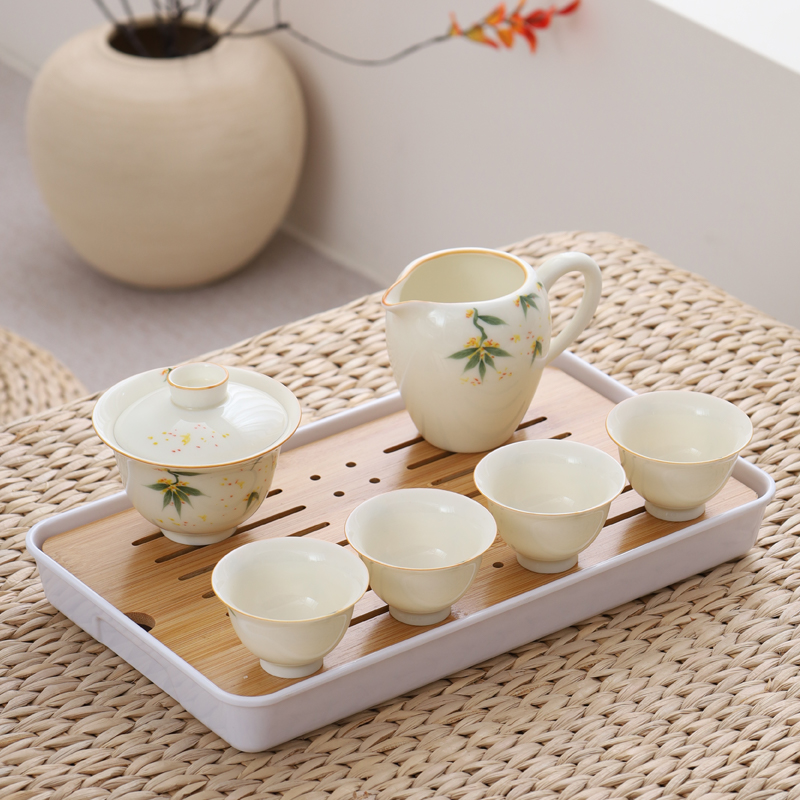 羊脂家用玉家用创意便携中式茶道高档2025新款高端家用办公室